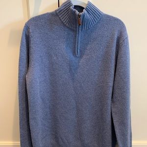 Bonobos Blue Quarter Zip Sweater
